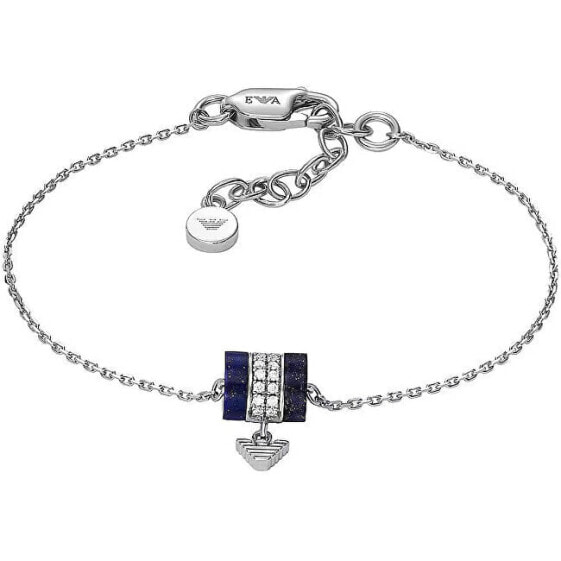 Beautiful silver bracelet with lapis lazuli and zircons EG3572040
