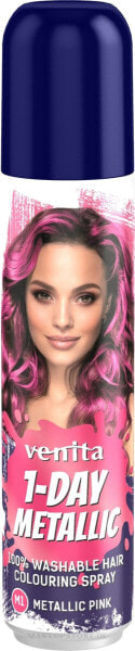 Farbiges Haarspray auswaschbar - Venita 1-Day Color Metallic Spray M1 - Pink