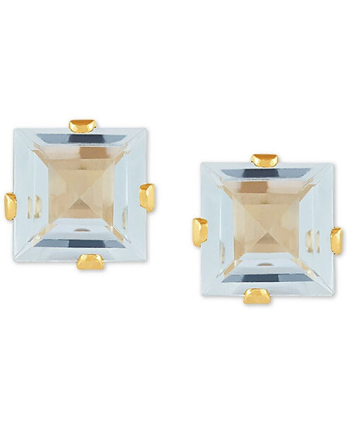 Aquamarine Square Stud Earrings (1 ct. t.w.) in 14k Gold