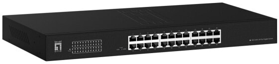 LevelOne Switch 24x GE GEU-2431 19\" Rack Mount Kit - Unmanaged - Gigabit Ethernet (10/100/1000) - Full duplex - Rack mounting - 1U