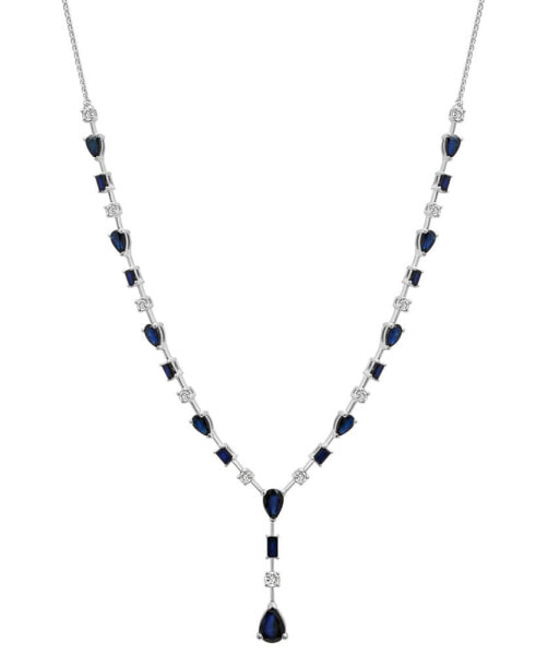 Blue Sapphire (5 ct. t.w.) & White Sapphire (5/8 ct. t.w.) 17" Lariat Necklace in Sterling Silver