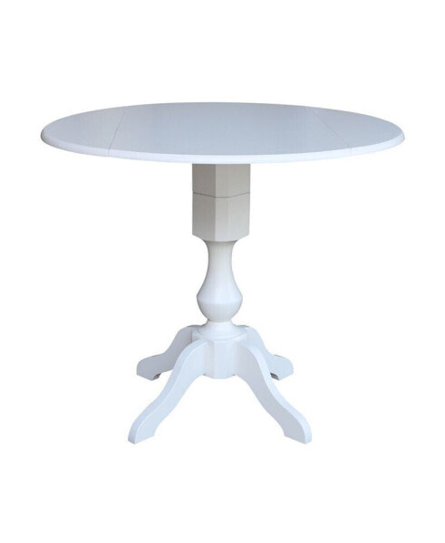 42" Round Dual Drop Leaf Pedestal Table