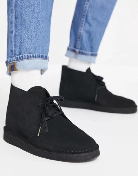 Clarks Originals Desert coal boots in black suede