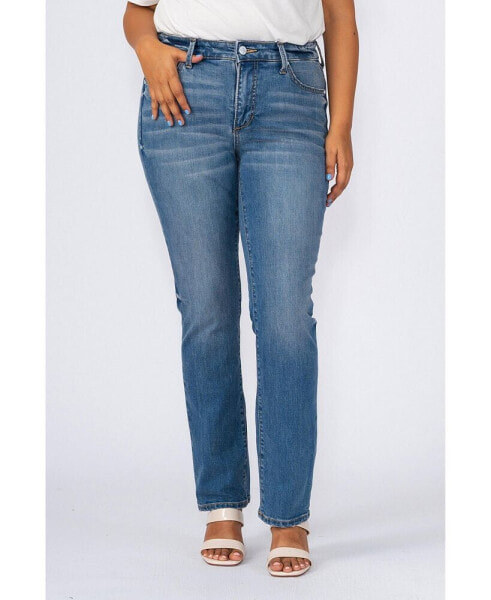 Plus Size High Rise Straight Jeans