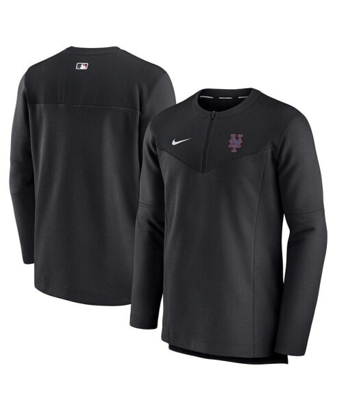 Men's Black New York Mets Authentic Collection Game Time Performance Half-Zip Top