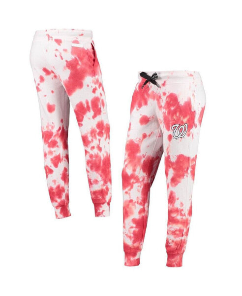 Women's White, Red Washington Nationals Melody Tie-Dye Jogger Pants