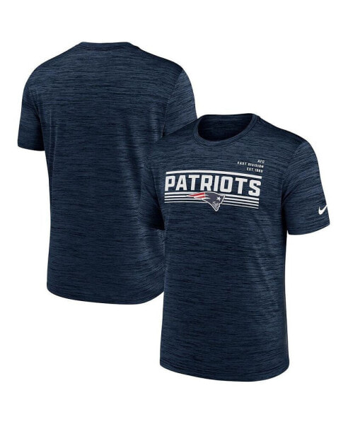 Men's Navy New England Patriots Yardline Velocity Performance T-shirt