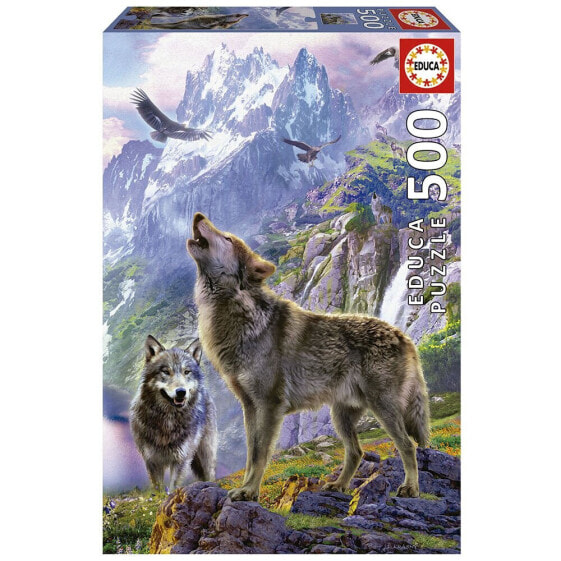 EDUCA BORRAS 500 Pieces Wolves In Rocks Puzzle