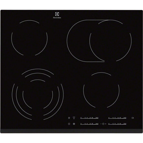 Electrolux EHF6547FXK - Black - Built-in - Ceramic - 4 zone(s) - 4 zone(s) - Simmer