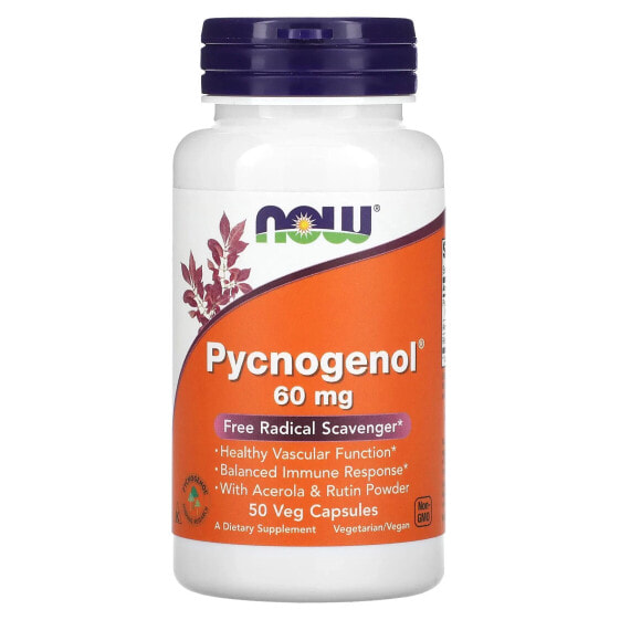 Витамины и БАДы NOW Pycnogenol, 100 мг, 60 вегетарианских капсул