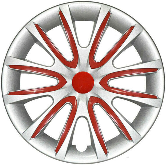 4 x Wheel Trims Hub Caps for 16 Inch Steel Rims Grey Red