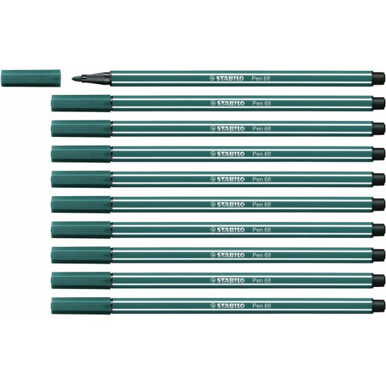 Фетр Stabilo Pen 68 Бирюзовый зеленый (10 Предметы)