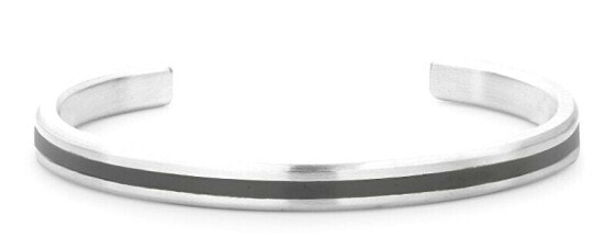 Solid open steel bracelet Bangle Brushed Black RR-MB001-S