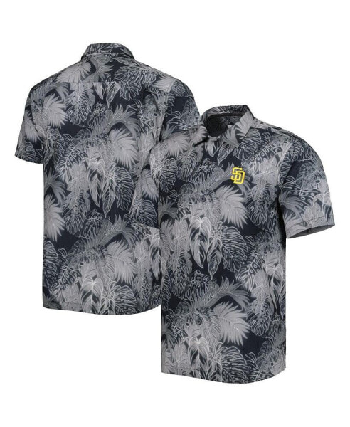 Men's Black San Diego Padres Bahama Coast Luminescent Fronds IslandZone Button-Up Camp Shirt
