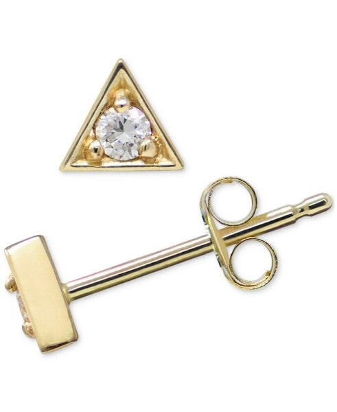 Diamond Triangle Stud Earrings (1/20 ct. t.w.) in 14k Gold