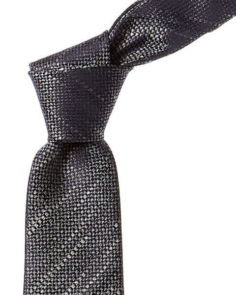 Canali Grey Silk Tie Men's Grey Os