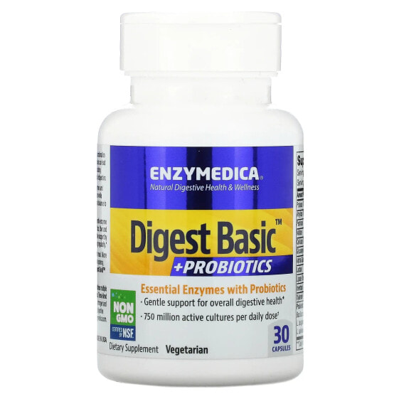 БАД для пищеварения Enzymedica Digest Basic + Probiotics, 30 капсул