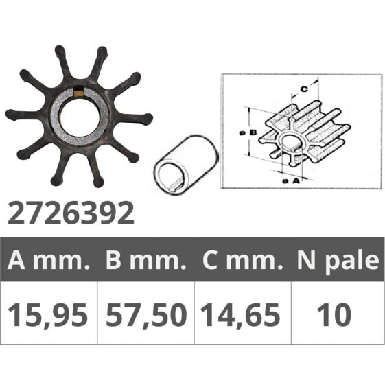 FINNORD Mercury/Force 47-F40065-2 10 Blades Impeller