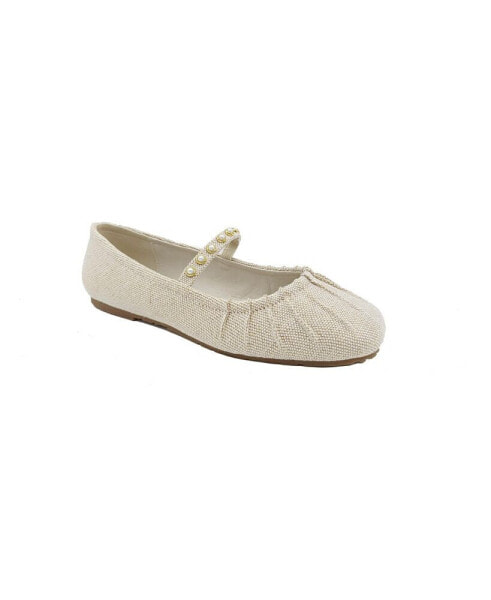 Women's Eimar Imitation Pearl Square Toe Ballet Flats