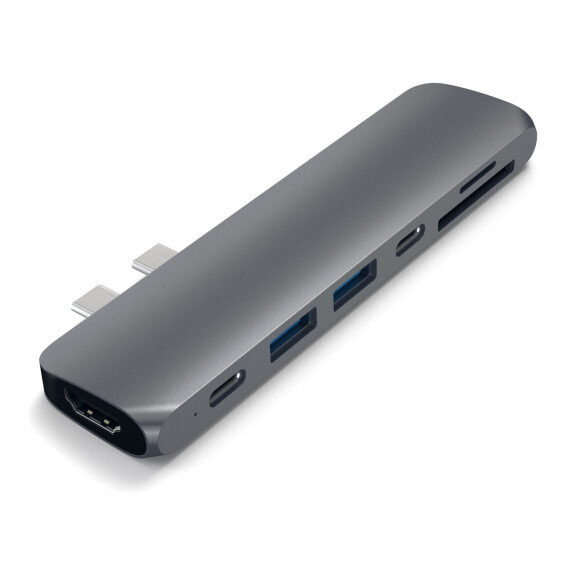 Адаптер Satechi ST-CMBPM - USB 3.2 Gen 1 (3.1 Gen 1) Type-C - HDMI,USB 3.2 Gen 1 (3.1 Gen 1) Type-A,USB 3.2 Gen 1 (3.1 Gen 1) Type-C - MicroSD (TransFlash),SD - 40000 Mbit/s - Gray - Aluminum