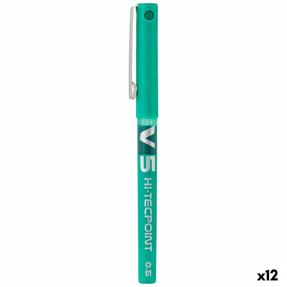 Ручка жидкочернильная Pilot V-5 Hi-Tecpoint Зеленый 0,3 мм (12 штук)