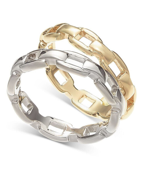 Two-Tone 2-Pc. Set Chain Link Stack Rings, Created for Macy's