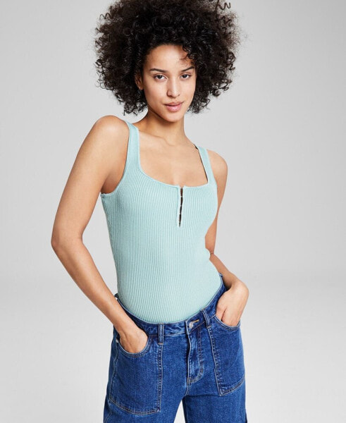 Women's Hook-and-Eye Sweater Sleeveless Bodysuit