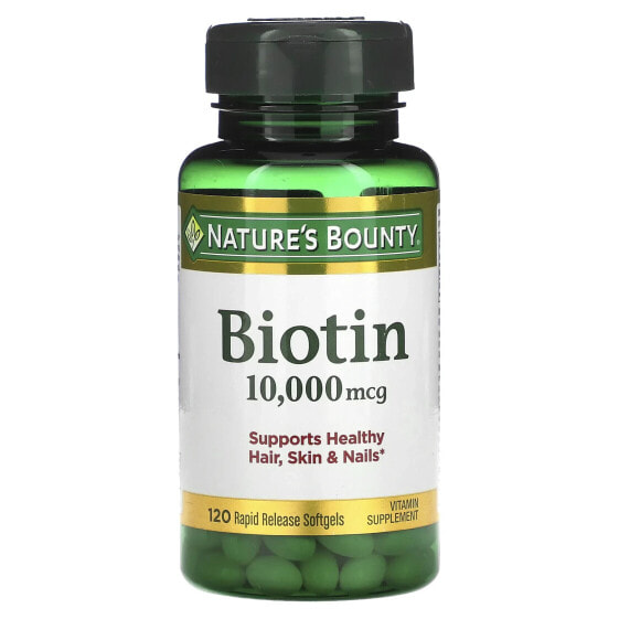 Витамин Nature's Bounty Biotin, 10 000 мкг, 120 мгг Rapid Release Softgels