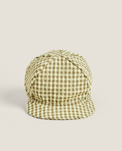 Children’s gingham check beach cap