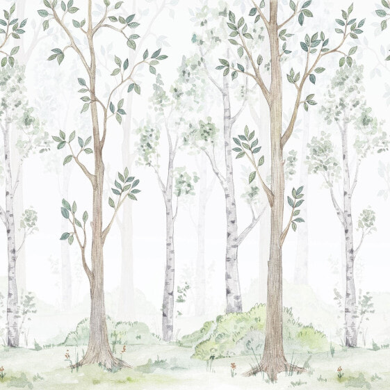 Kindertapete Birken­wald Aquarell