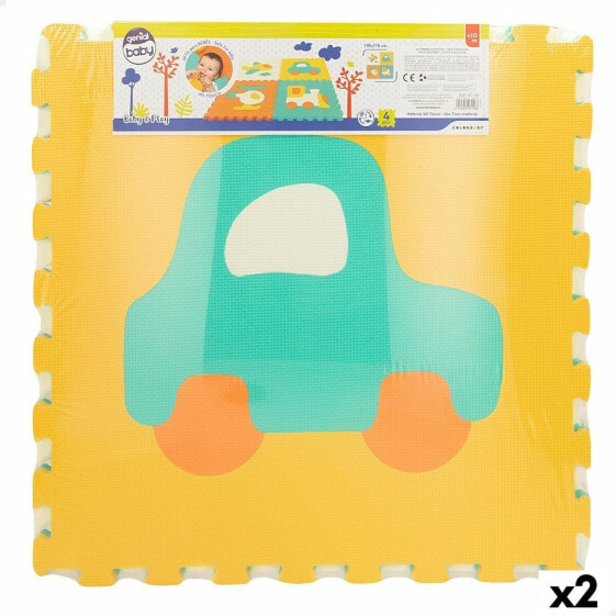Puzzle Carpet Colorbaby 4 Pieces Cars 118 x 118 cm EVA (2 Units)