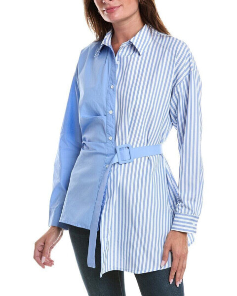 Anna Kay Unique Silk-Blend Shirt Women's Blue S