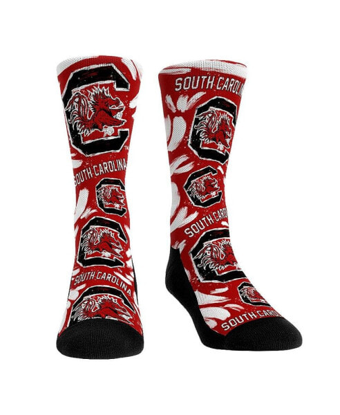 Men's and Women's Socks South Carolina Gamecocks Allover Logo and Paint Crew Socks