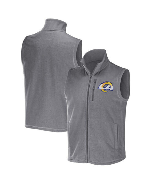 Men's NFL x Darius Rucker Collection by Gray Los Angeles Rams Polar Fleece Full-Zip Vest