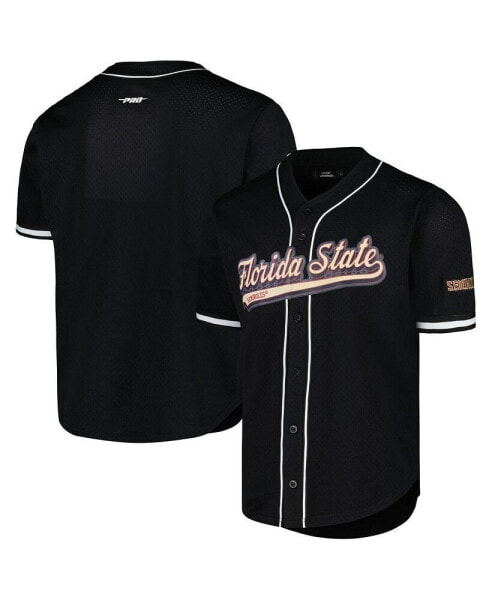 Men's Black Florida State Seminoles Mesh Full-Button Replica Baseball Jersey