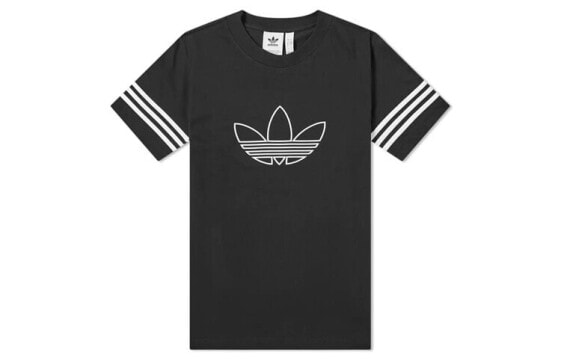 adidas originals三叶草 Outline Tee 轮廓Logo短袖T恤 男款 黑色 / Футболка Adidas originals Outline Tee LogoT