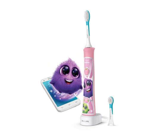 Электрическая зубная щетка Philips Sonicare For Kids Розовая - 62000 движений в минуту - с встроенным Bluetooth® - LED - Эргономичная