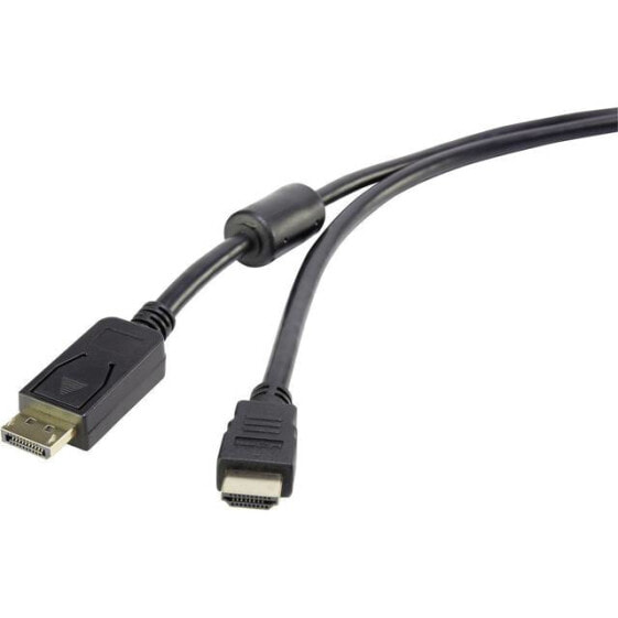 Renkforce RF-3301446, 3 m, DisplayPort, HDMI Type A (Standard), Male, Male, Gold