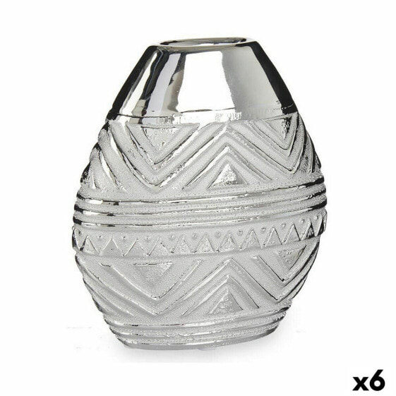 Ваза серебристая Керамическая Gift Decor "Ширина" 8 x 19,5 x 17,5 см (6 штук)