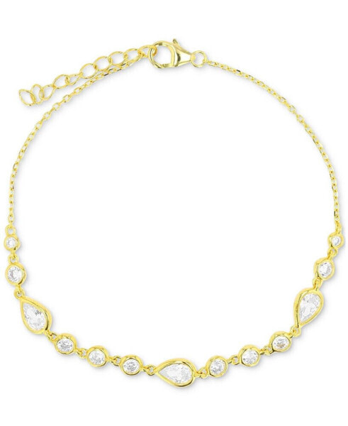 Браслет Macy's Zirconia Chain Link 14k Gold Plated.