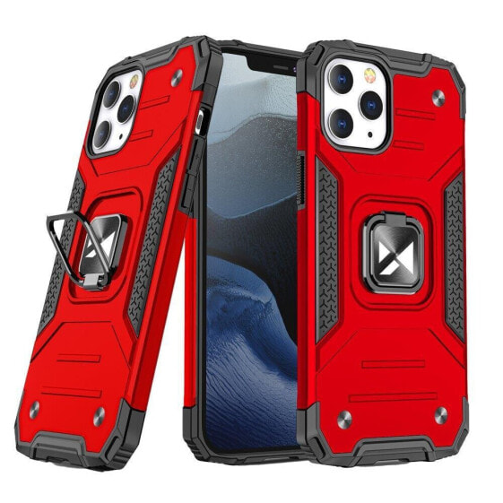 Чехол для iPhone 14 Pro Max красного цвета с удерживающим устройством и магнитным кольцом Wozinsky Ring Armor