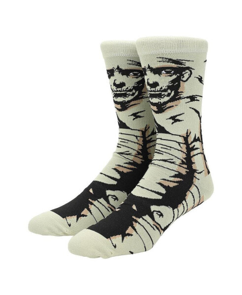 Men's Mummy White Animigos Crew Socks