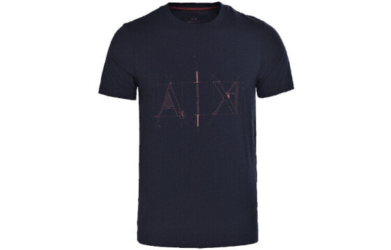 ARMANI EXCHANGE SS21 字母印花短袖T恤 男款 藏青色 送礼推荐 / Футболка ARMANI EXCHANGE SS21 T 6ZZTEE-ZJE6Z-1510