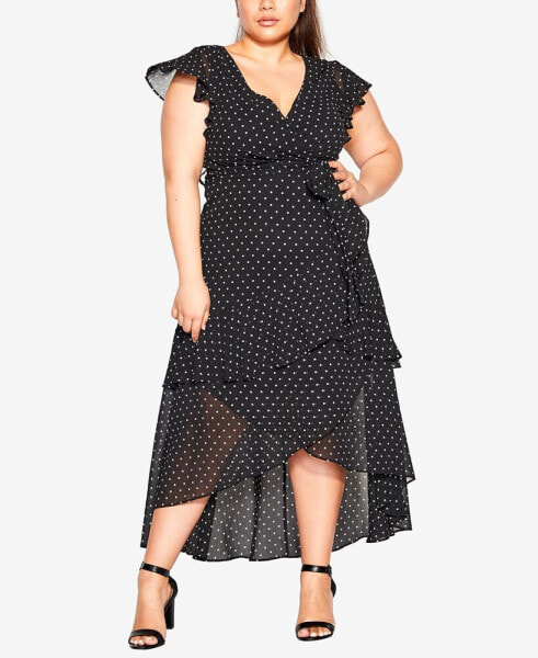 Plus Size Flirty Tier Print Maxi Dress