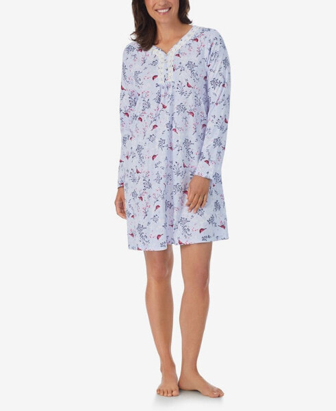 Women's Long Sleeve Short Nightgown