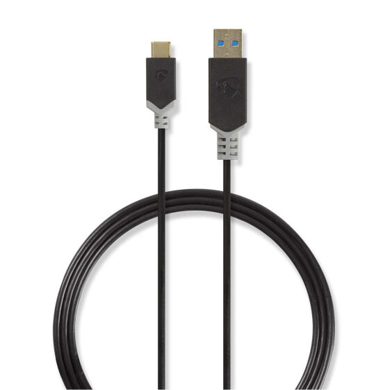 Nedis CCBW61600AT10, 1 m, USB A, USB C, USB 3.2 Gen 1 (3.1 Gen 1), Anthracite