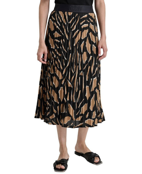 Women's Pull-On Printed Midi Skirt