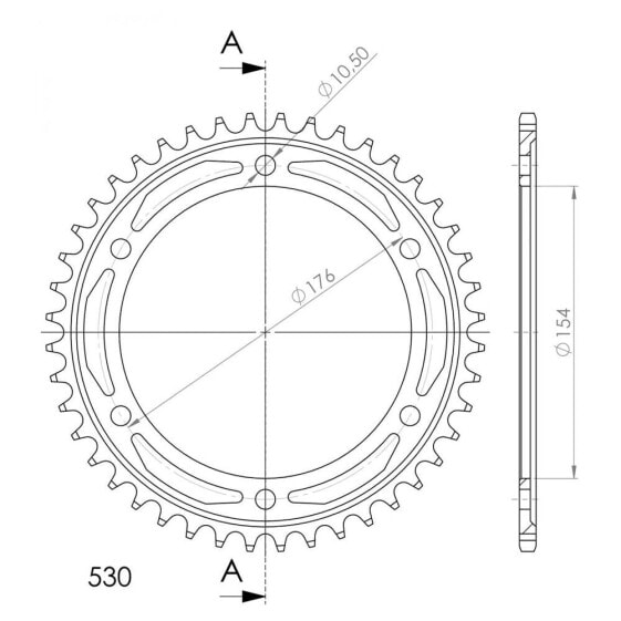 SUPERSPROX Steel Honda 530x44 RFE1342X44BLK rear sprocket