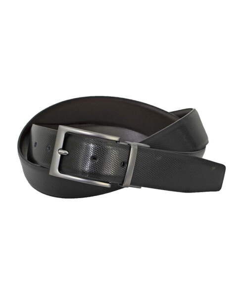 Ремень мужской кожаный c реверсивным дизайном DUCHAMP LONDON "Split Leather Reversible Dress Belt"