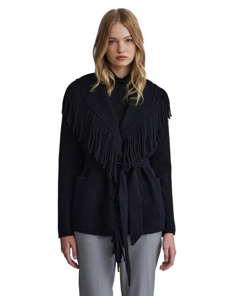 Women's Mink Eyelash Fringe Coatigan